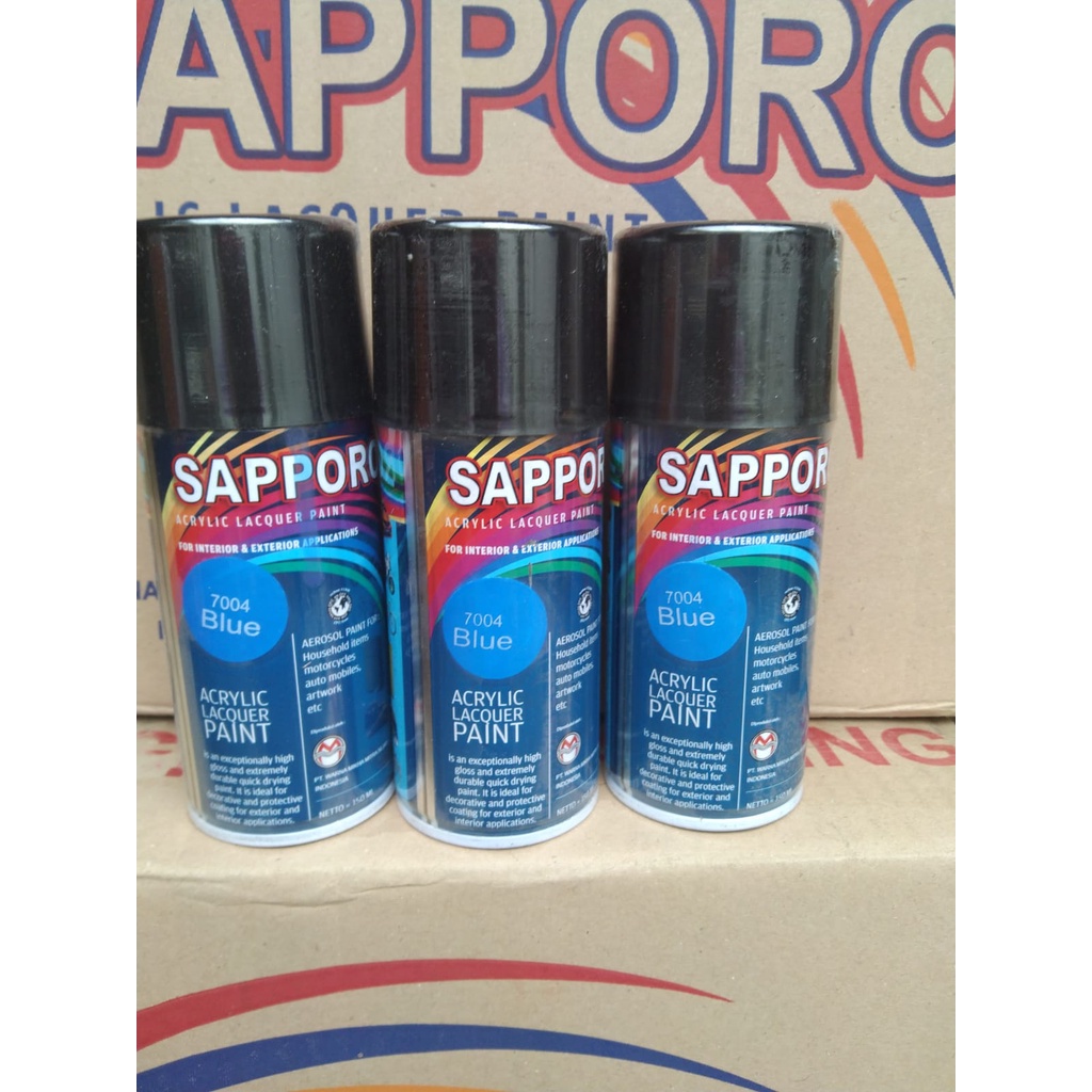saporo acrylic lacquer paint pilok pilox cat spray sapporo 150ml saporo 7004 blue stabilo biru stabilo blue 150ml