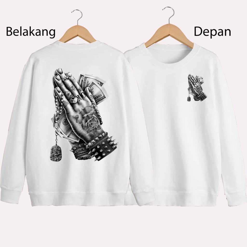 SWEATER UNISEX DB TANGAN DOLLAR PRIA DAN WANITA  SWEATER JUMBO