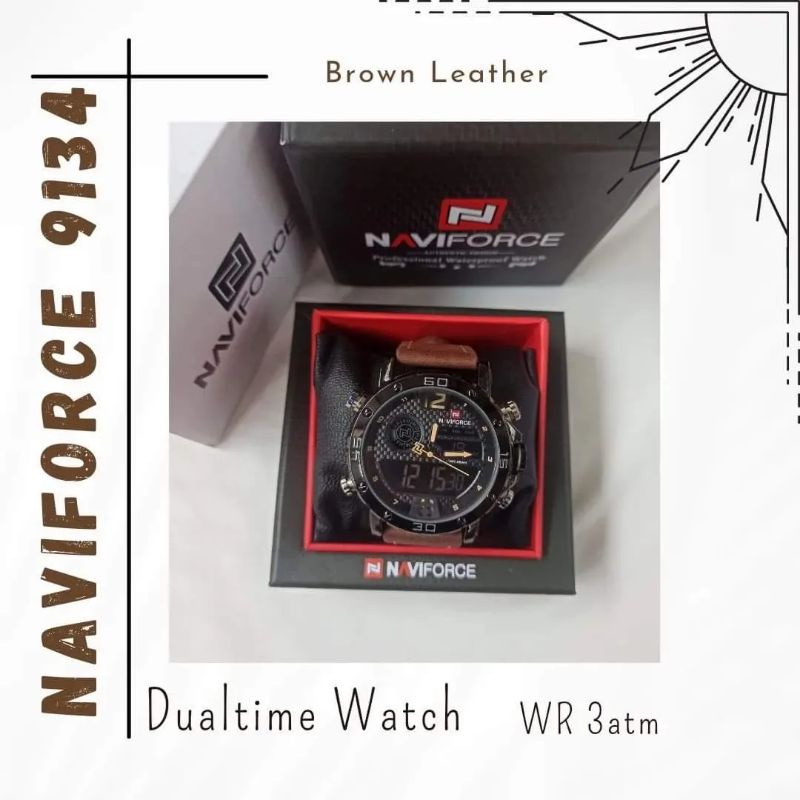 NAVIFORCE DUALTIME ORIGINAL PREMIUM 9134 BROWN