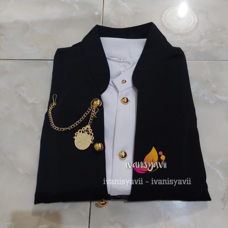 Set Baju Adat Jawa Cowok / Baju Manggolo | Nuansa Hewes Hitam | Motif Sido Mukti 02