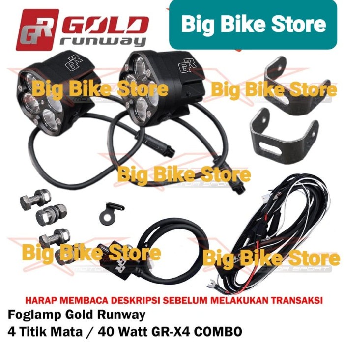 Lampu FogLamp Gold Runway 40watt Double Sepasang Garansi - GR-X4 ONLY