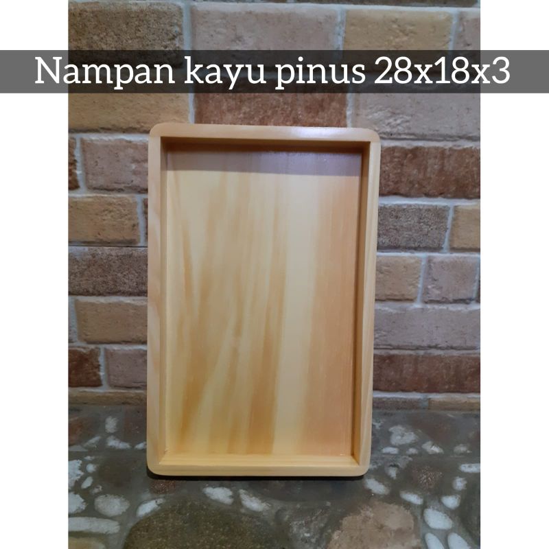 Baki Kayu/ Nampan Kayu/Nampan Roti 28x18x3cm tanpa lubang