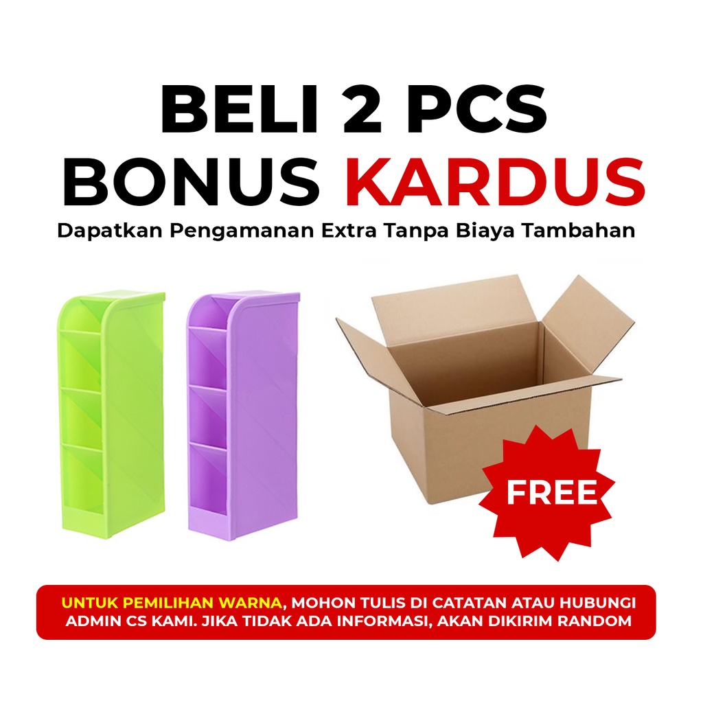 Rak Pensil Mini 4 Sekat Wadah Tempat Alat Tulis Storage Box Pulpen Spidol Kotak Penyimpanan Pencil Pena Gunting Lain Nya Rapi Anti Slip | GROSIRXPRESS