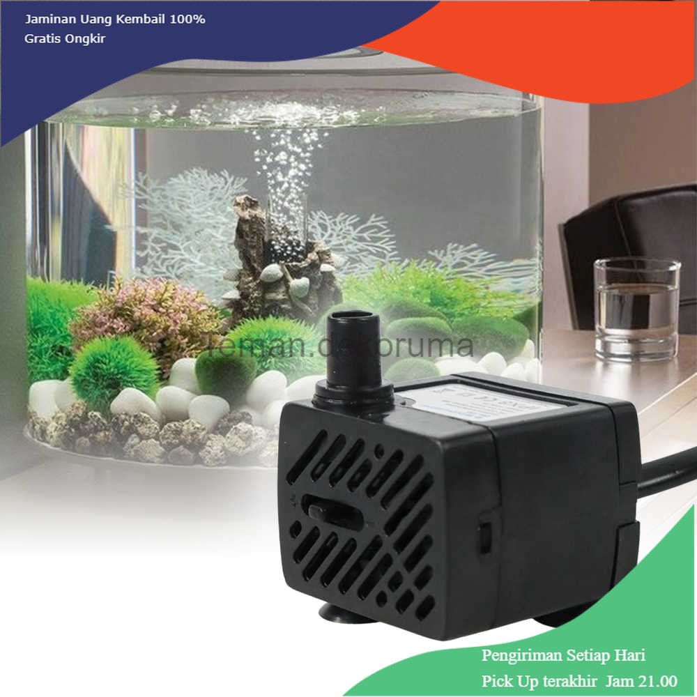 TD-PR2 Dong Hong Pompa Air Aquarium Ikan Submersible Pump Fish Tank 3W - DH-180