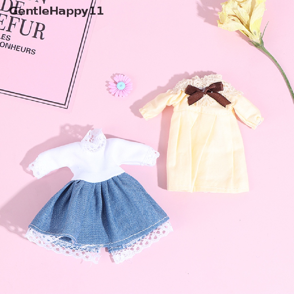 Gentlehappy 1:8rumah Boneka Boneka Mini Pakaian Setelan Rok Anak DIY Boneka Dress Mainan Anak Perempuan id