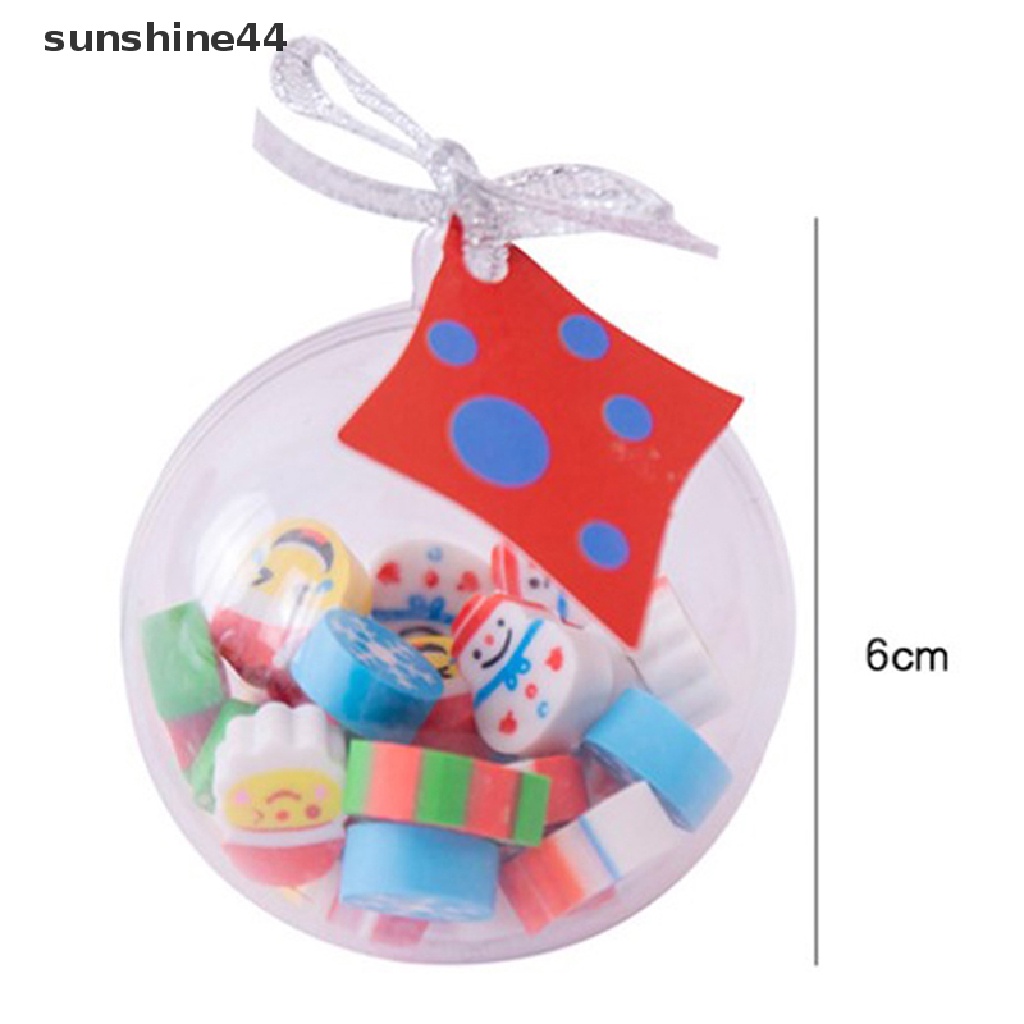 Sunshine Penghapus Mini Bentuk Bola Motif Snowman Natal Untuk Stationery Sekolah / Hadiah