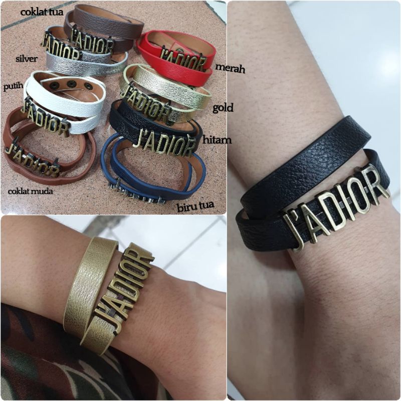 Gelang tangan kulit import model lilit /gelang branded bahan kulit Gt020