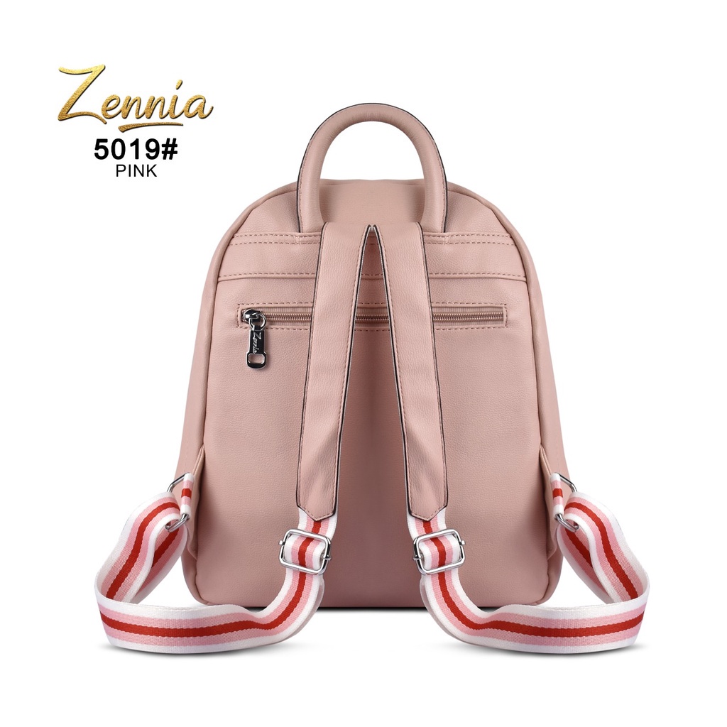 Tas Kulit Zennia 5019 Ransel Wanita Casual Korea Punggung Kerja Sekolah Kuliah Backpack Perempuan Selempang Cewek Bag Free Boneka