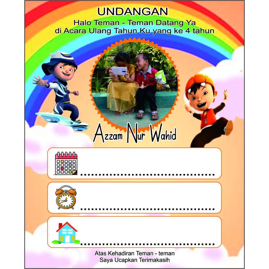 

undangan Ulang Tahun isi 50 pcs