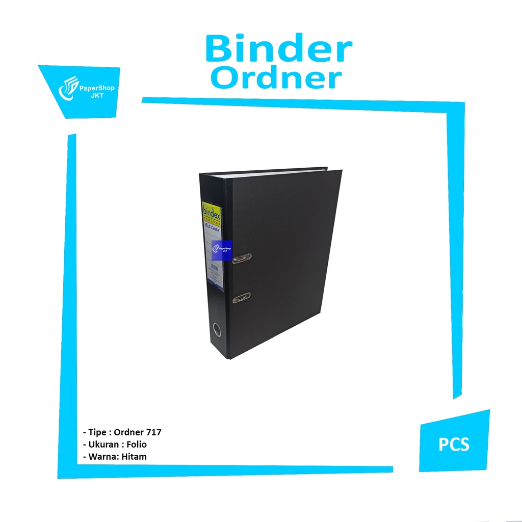 

BINDEX - Ordner Tempat File Ukuran Folio 717 Hitam & Biru - Pcs