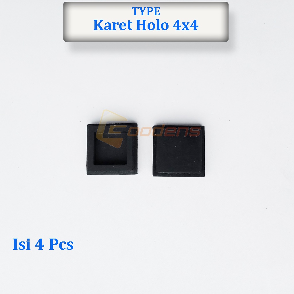 Karet Holo 4x4 Karet Pengaman Kaki Meja Kursi isi 4 pcs