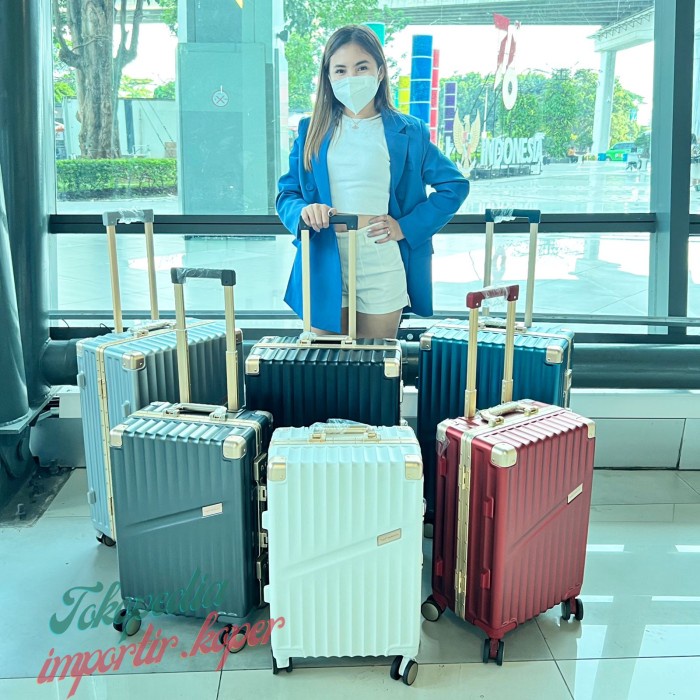 Koper 20inch,22inch,24inch size bagasi& koper cabin TSA Lock list gold