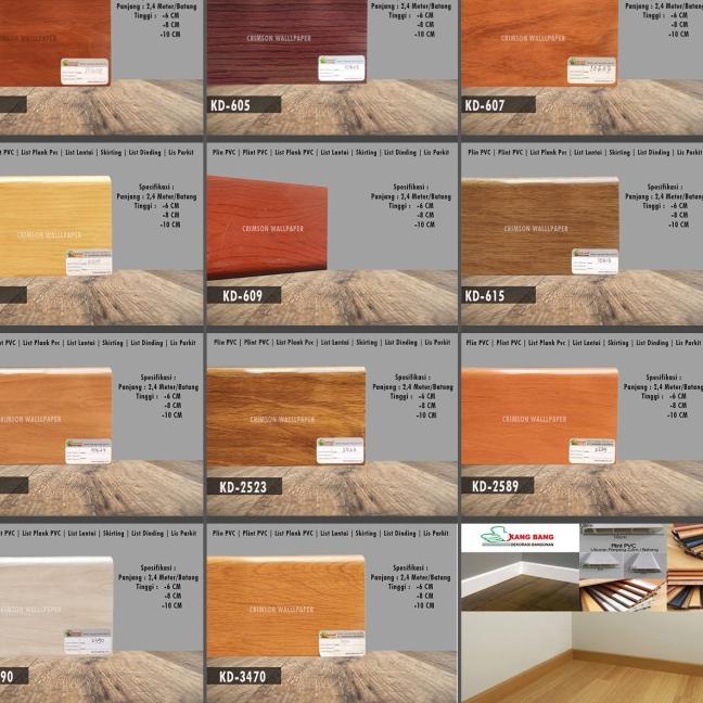 PLIN LANTAI PVC,LIS LANTAI PVC , LIS TEMBOK PVC / Lis parket / Vinyl - 6CM, PUTIH POLOS