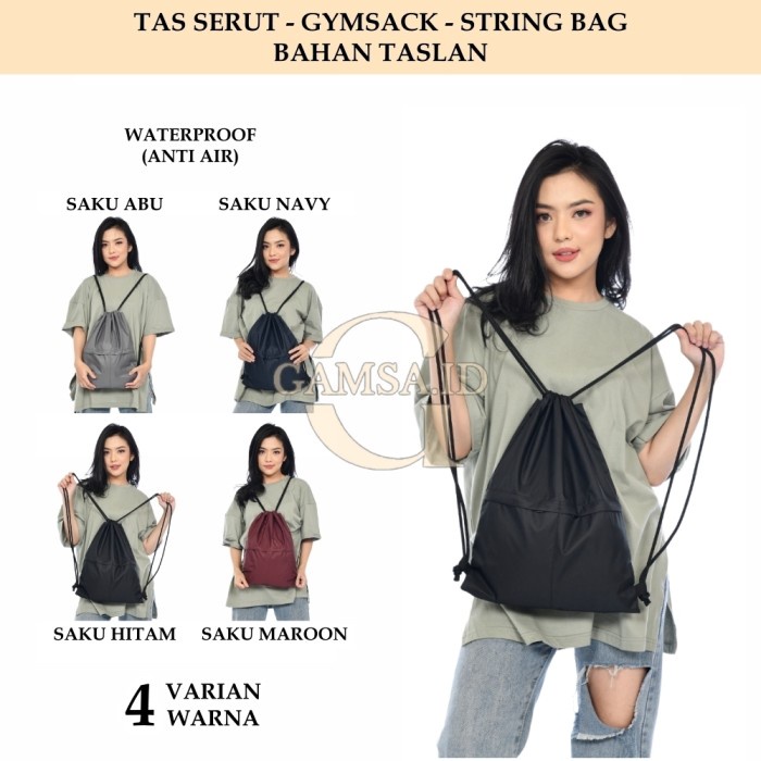 GYMSACK / TAS SERUT / DRAWSTRING / STRING BAG / TAS PRIA DAN WANITA / GYMSACK / TAS SERUT / EKSLUSIF