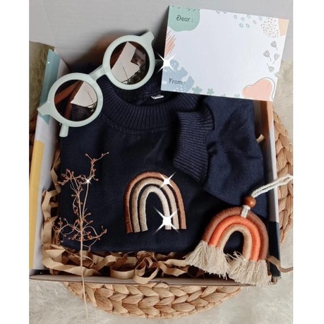 

(COD) Hampers Lebaran Sweater Balita 1 2 3 4 5 Tahun | Kado Ulang Tahun Anak - L, Navi