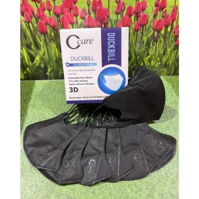 Masker duckbill isi 50 pcs / Masker duckbill c care putih hitam isi 50 t-tokoshabirah Murah