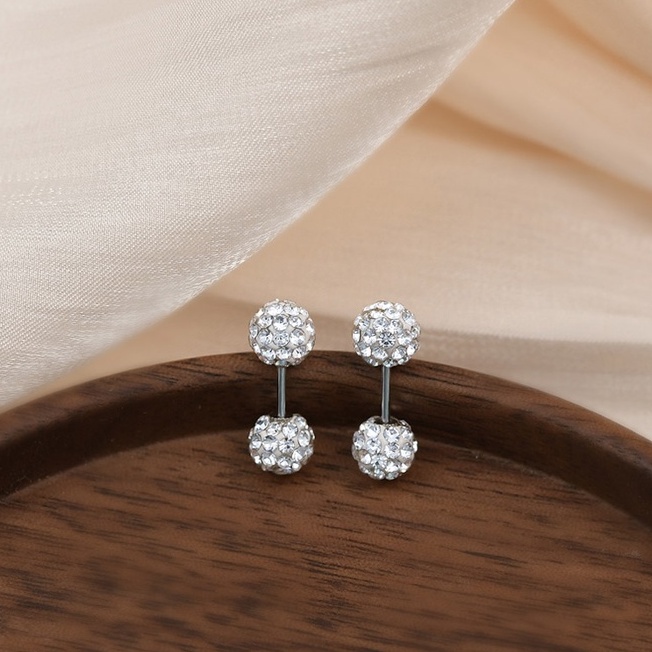 Anting Stud Kepala Ganda Bahan Titanium Steel Untuk Wanita