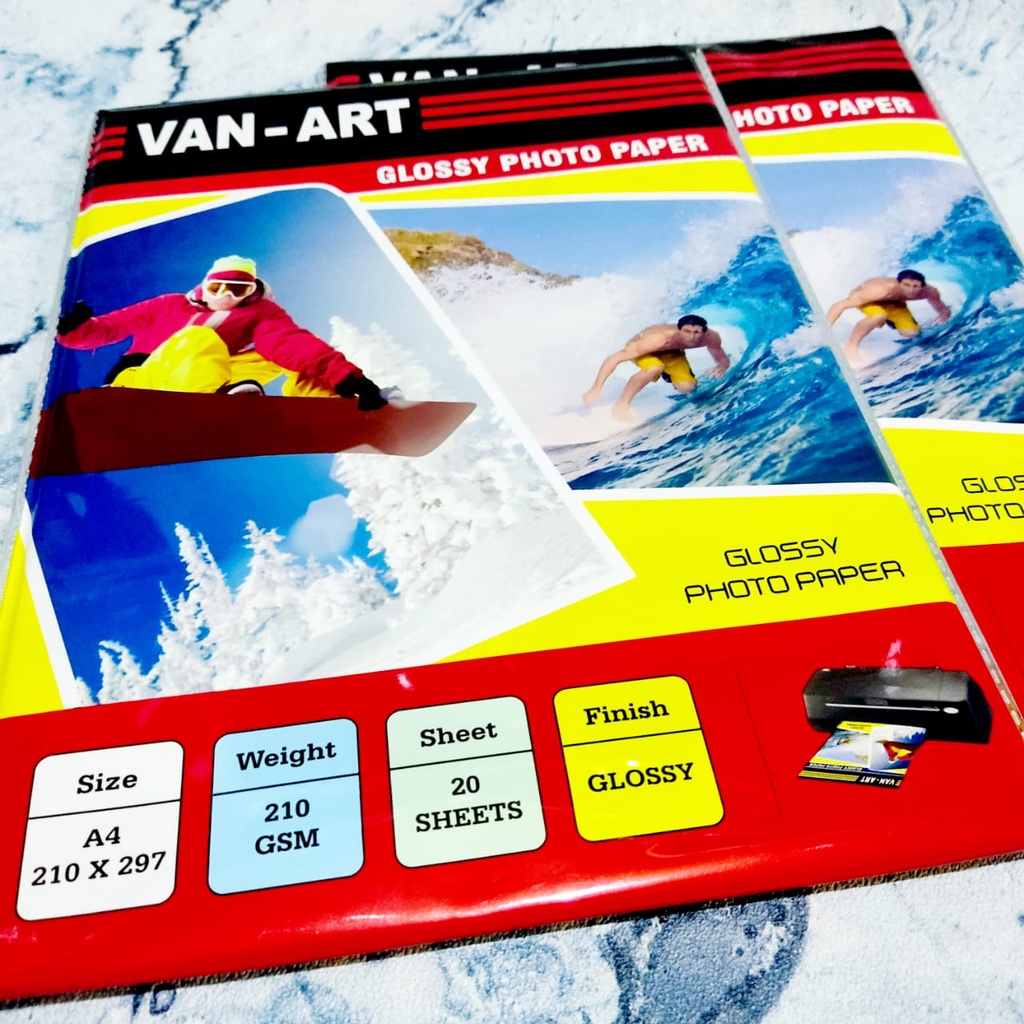 

( SATU PACK ) Kertas Foto A4 Glossy Van-Art / Vanco 210 Gsm