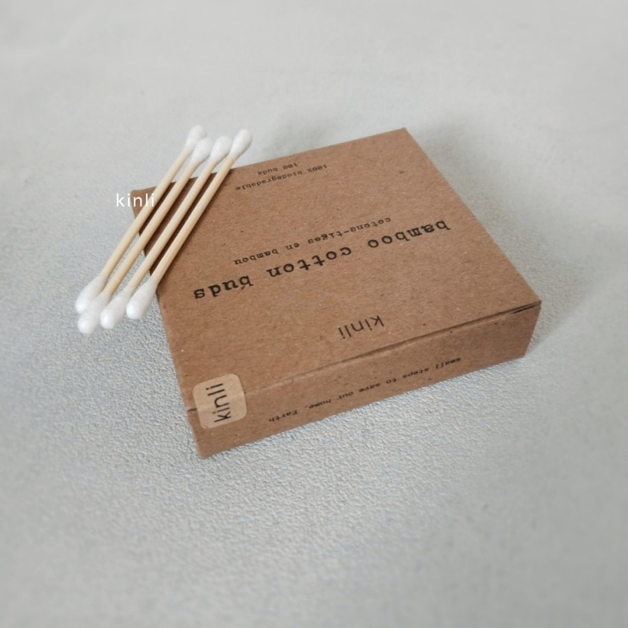 cotton bud bamboo 100 pieces cottonbuds biodegradable eco-friendly cotton swab korek kuping bambu