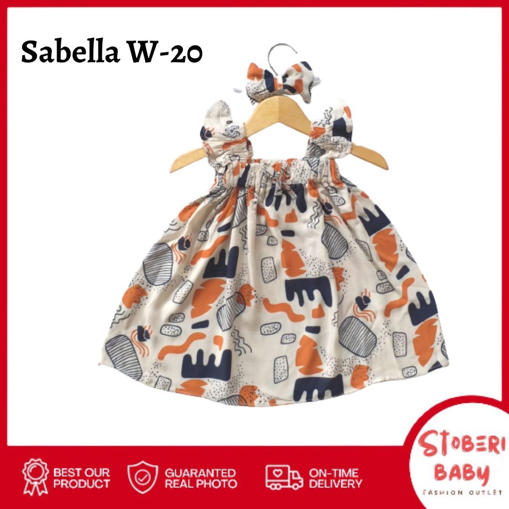 stoberi baby - BBB DRESS SABELLA dress anak perempuan bayi motif bunga lucu free headband / SAA2