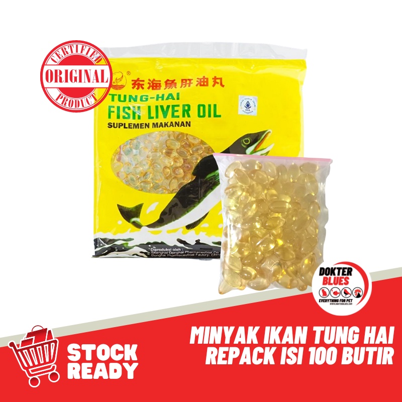 Minyak Ikan TUNG HAI Repack isi 100 Vitamin Ayam Burung Kucing Anjing