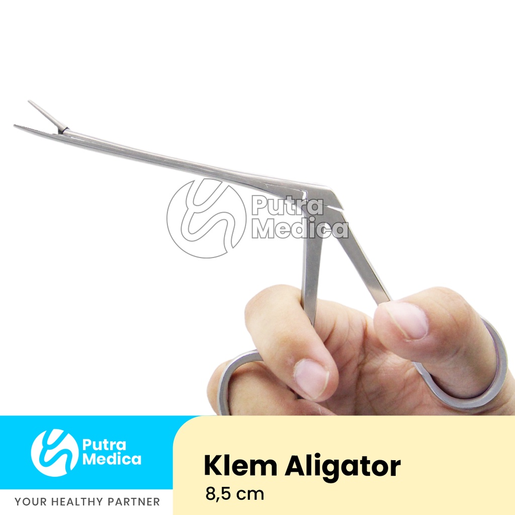 Sakamed Klem Aligator THT 14cm / Intrumen Telinga Hidung Tenggorokan / Alligator Clamp Forceps