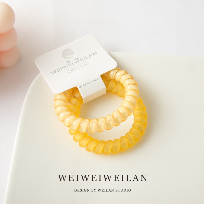 Murah Lebay S238 Traceles Hair Ring / Ikat Rambut Kabel / Karet Ikat Rambut Cepol Elastis / Spiral / Kabel / Jelly / Silikon