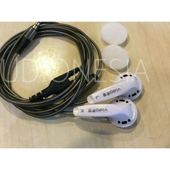 Earbud Vido Recable - Grey Copper with Mic recab reter cable kabel