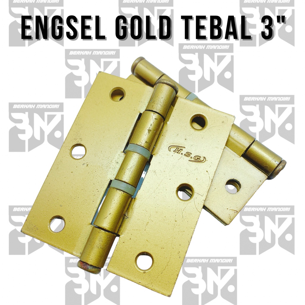 Engsel Pintu/Jendela Gold Tebal 3 inch khusus pintu rumah besar engsel pintu baut 3 Berkualitas Kuat Ekonomis Harga Per 1 Pasang
