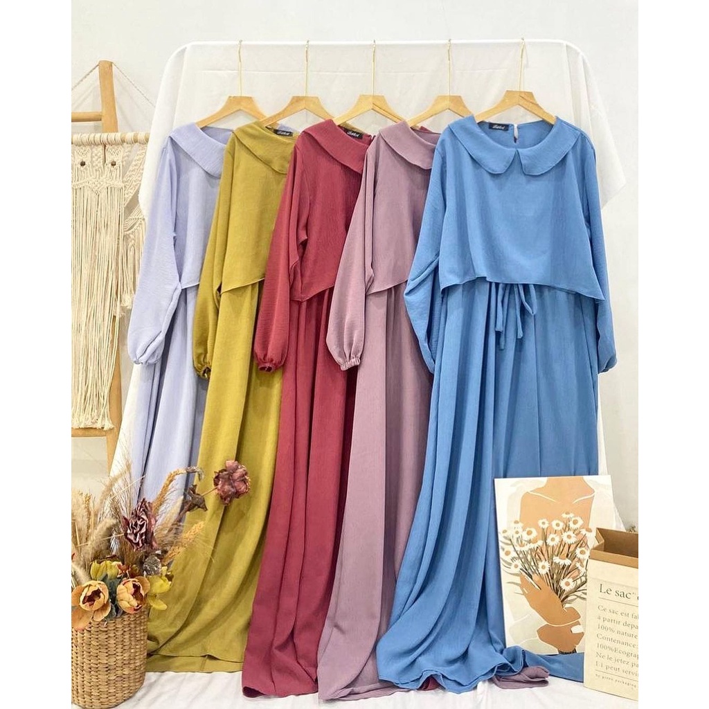 Dara Dress Korean Style Pakaian Wanita Gamis Kekinian Crinkle Airflow