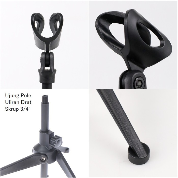 Microphone Stand Desktop Meja Podium Tripod Holder Mic Atur Tinggi L4