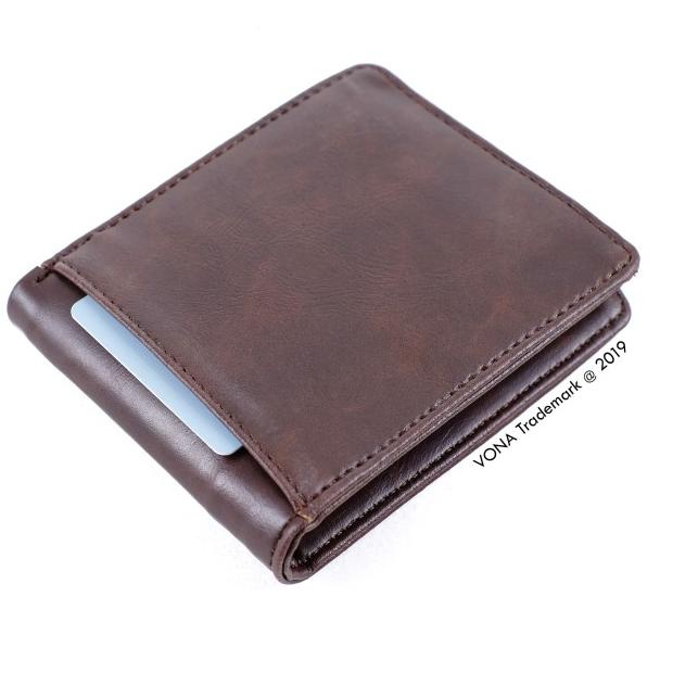 VONA Dompet Pria Kulit PU / Dompet Kartu Keren - MAJOR - Hitam