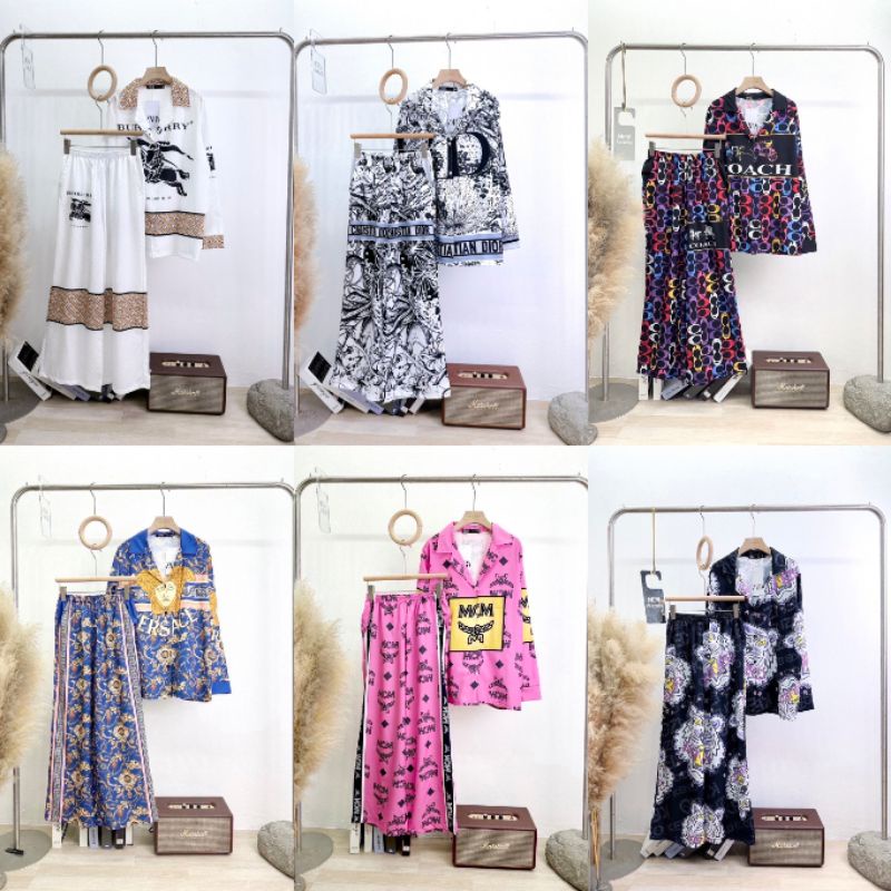 SETELAN TAG ZR MOTIF BRAND FASHION WANITA IMPORT BANGKOK NOB