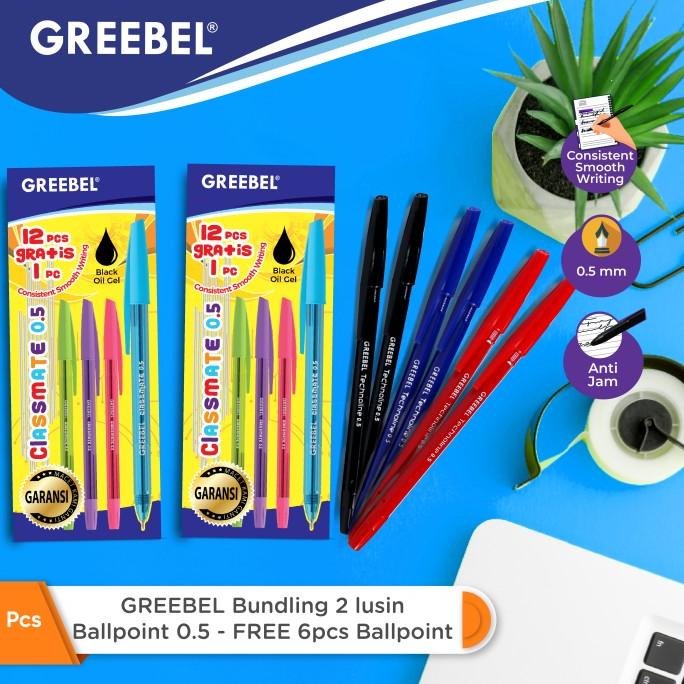

TERLARIS GREEBEL Bundling 2 lusin Ballpoint 0.5 - FREE 6pcs Ballpoint /ALAT TULIS AESTHETIC/ALAT TULIS SEKOLAH/ALAT TULIS SET/ALAT TULIS LENGKAP/ALAT TULIS ANAK/ALAT TULIS LUCU