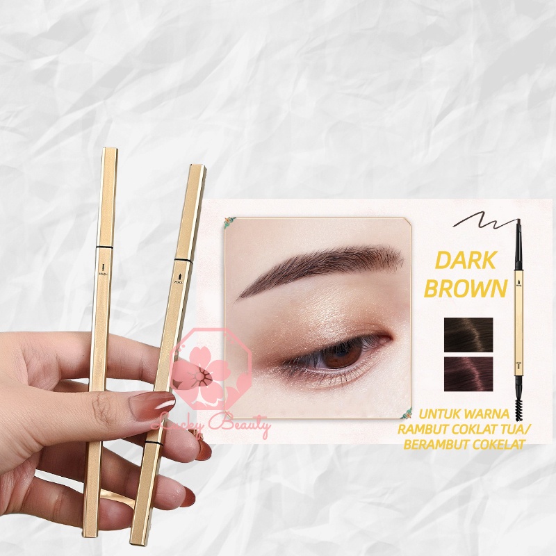 MOMO Pensil Alis Eyebrow Waterproof Untuk Sulam Pensil Alis Penanda Eyebrow Pencil Pair with Bulu Mata Eye Make Up