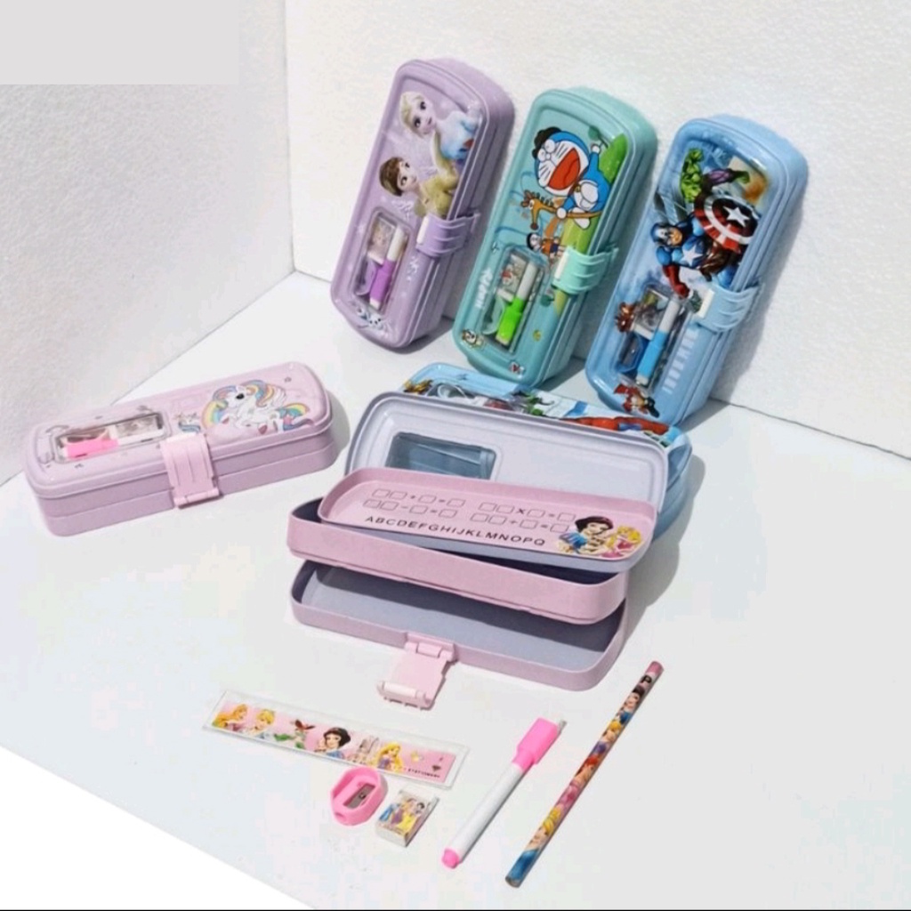 

Kotak Pensil Kaleng Set 2 Susun/Kotak Pensil/Pencil Case/School