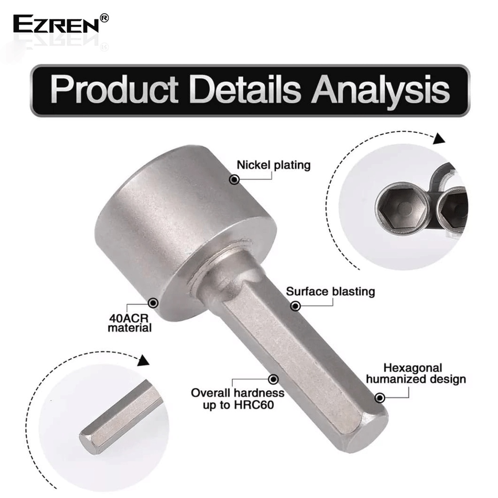 Ezren 14 Pcs Imperial Impact Hex Bit Socket Set Driver Adaptor Socket