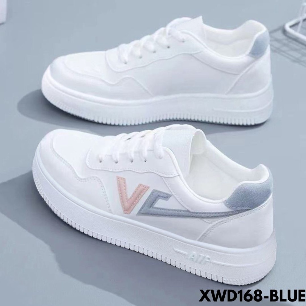 SNEAKERS WANITA KELUA JALAN TAMPILAN MEMPESONA NYAMAN LOW CUT BAHAN PU KUALITAS IMPORT WD168