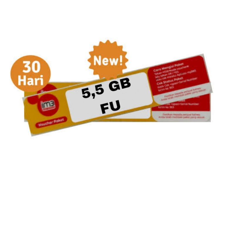 Voucher Indosat Unlimited 5,5 GB, 10 GB, 20 GB, 35 GB Promo SRS Shop