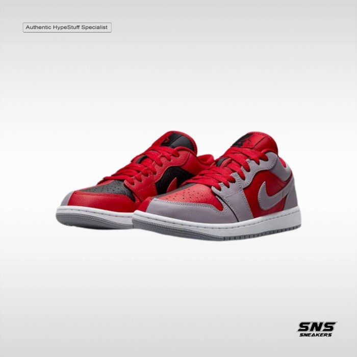 Air Jordan 1 Low SE Split Grey Gym Red (W) BNIB 100% Original