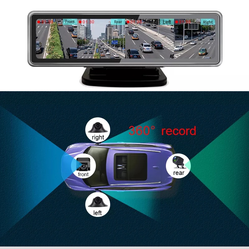 CAR DVR 12 Inchi Ondash, Android System, 4 Camera AHD, Layar IPS Touch Screen