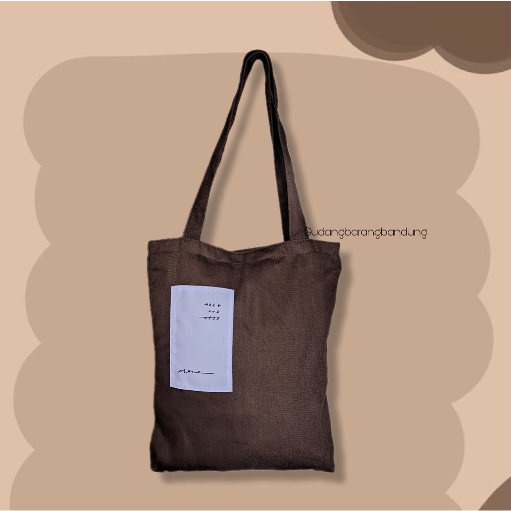 Tote Bag Kanvas Resleting 'More and More' Warna Dark Brown: Gaya yang Menawan untuk Aktivitas Anda!
