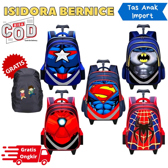Tas Koper Trolley Tas Koper Anak Sekolah Laki Laki Sd Karakter Superhero