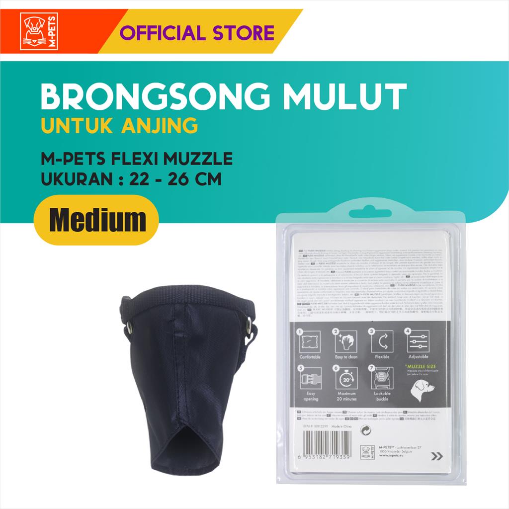 M-Pets Flexi Muzzle Size Medium / Brongsong Mulut Anjing