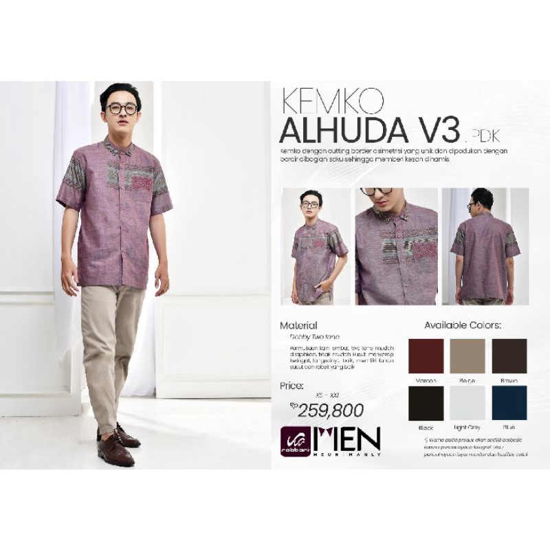 Rabbani- Kemeja Koko Alhuda V3- Kemko Pendek Rabbani