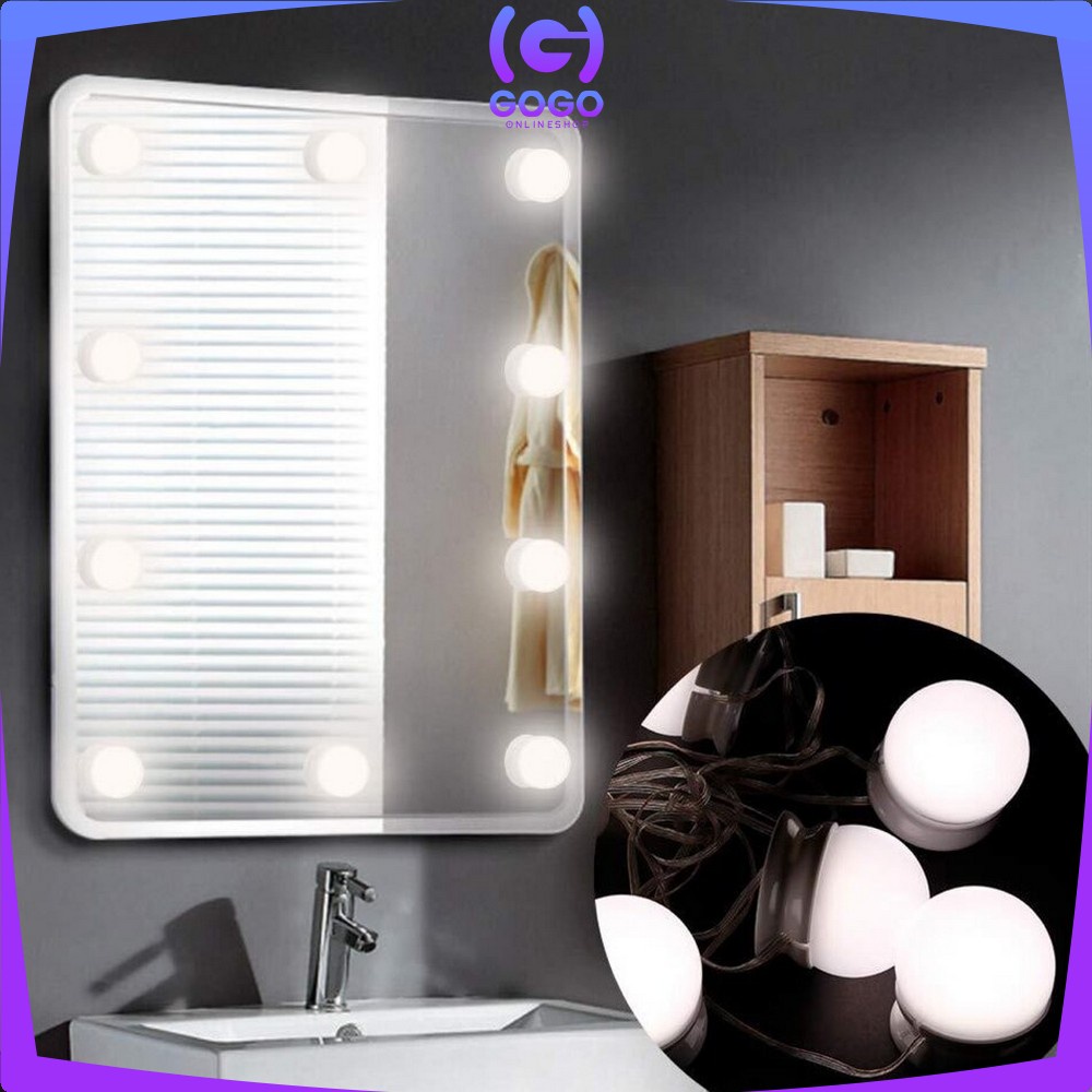GOGO-K2 Lampu Led Meja Rias Make Up | Lampu Kaca Rias Vanity Mirror Light ( 10 Bohlam )