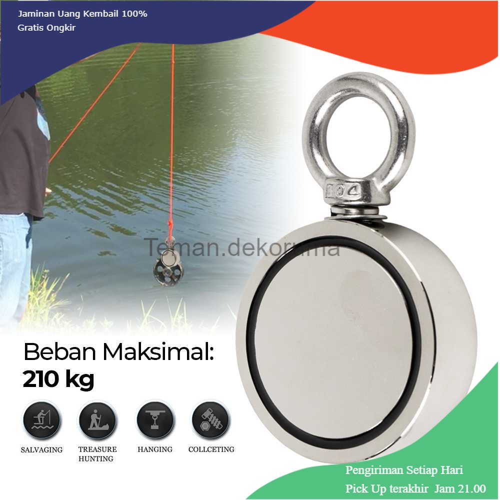 TD-PR2 HYSAMTA Magnet Gantungan Round Hook Strong Neodymium 75mm - D75