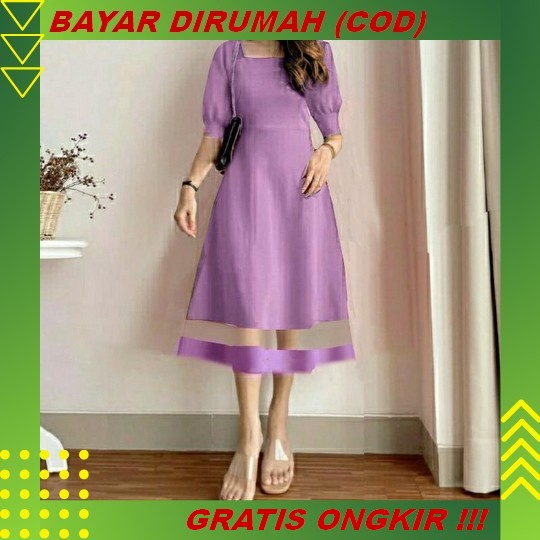 Terlaris 2022 / Dress Imlek / Dress Natal / Dress Brukat Tile Jejenia Panjang Korea Wanita Terbaru 2