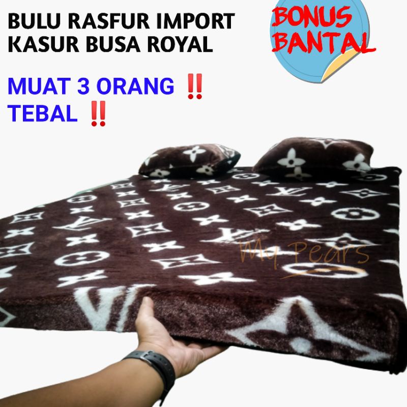 PREMIUM Kasur Lantai busa BULU IMPORT ukuran 180x140x6cm BUSA ROYAL Free 2 Bantal