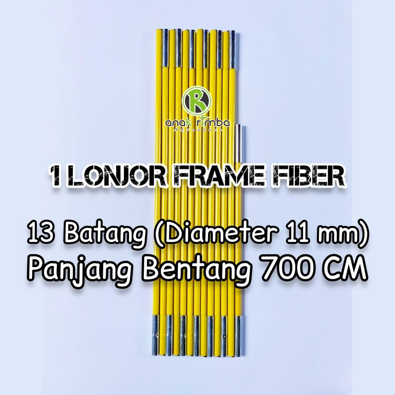 LONJOR FRAME FIBER 11 mm PANJANG BENTANG 700 CM WARNA KUNING FRAME FLYSHEET